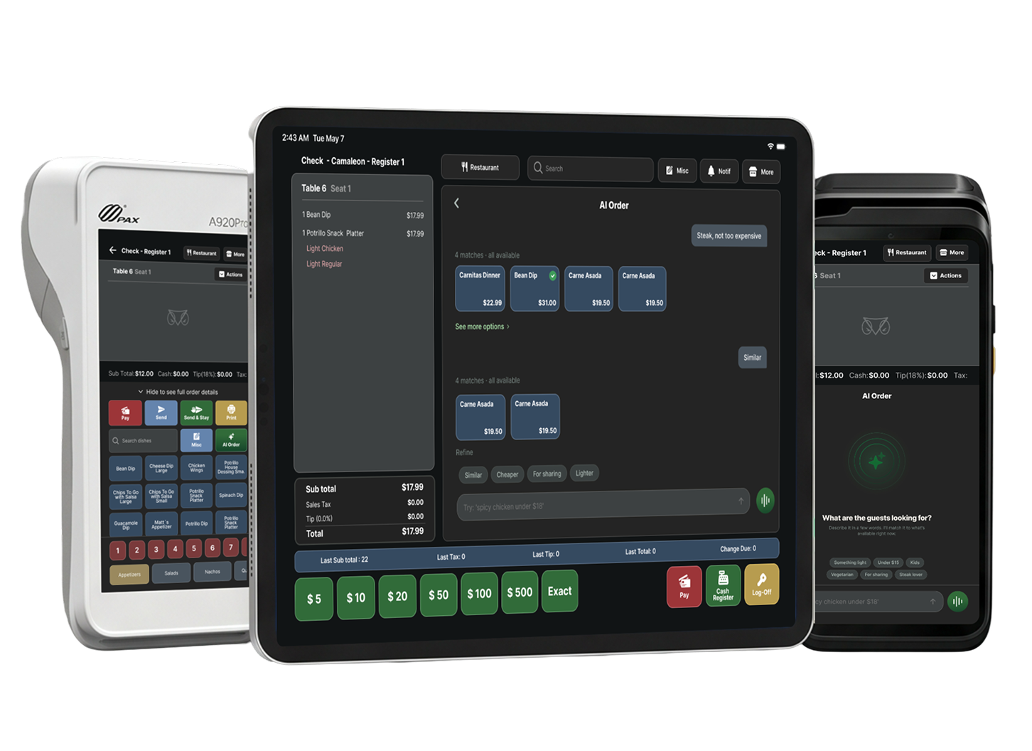 Camaleon 2.0 en terminal PAX, tablet y equipo móvil